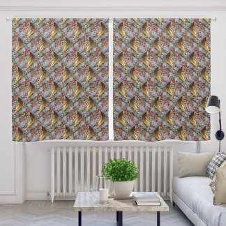 Cedar Waxwing Bird Nature Pattern Blackout Curtains