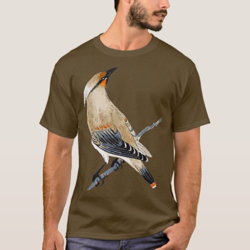 Cedar Waxwing Bird Ornithology Beautiful Songbird  T_Shirt