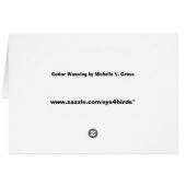 Cedar Waxwing Cards (Back Horizontal)