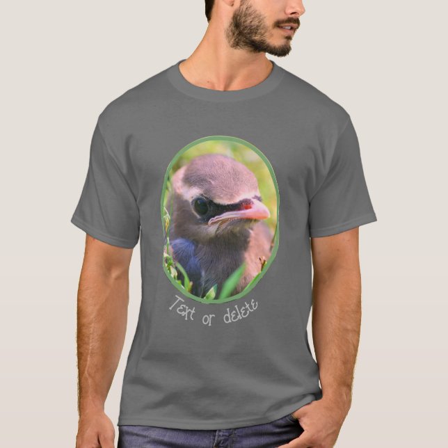 Cedar Waxwing Fledgling Bird Personalized T-Shirt (Front)