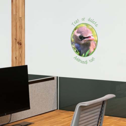 Cedar Waxwing Fledgling Bird Personalized   Wall Decal