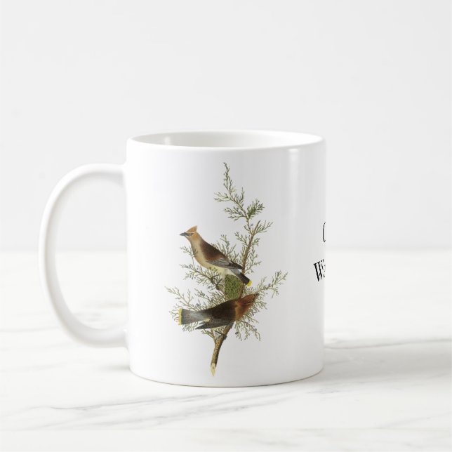 Cedar Waxwing, John Audubon Coffee Mug (Left)