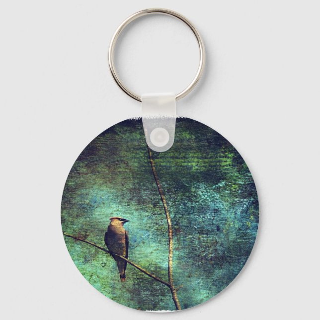 Cedar Waxwing Keychain (Front)