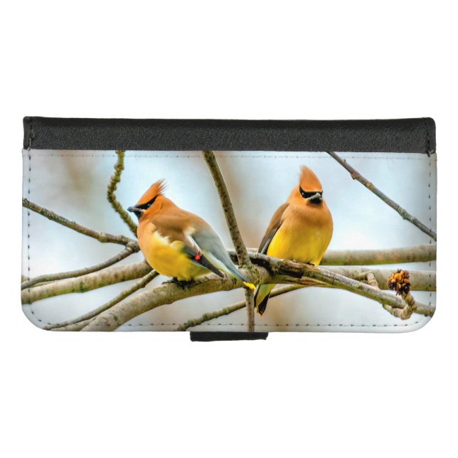 Cedar Waxwing - Original Photograph iPhone Wallet Case (Front (Horizontal))