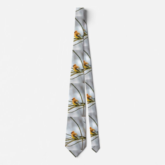 Cedar Waxwing - Original Photograph Neck Tie (Front)