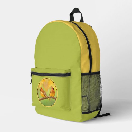 Cedar Waxwing Painting _ Cute Original Wild Bird A Printed Backpack