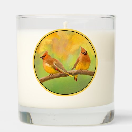Cedar Waxwing Painting _ Cute Original Wild Bird A Scented Candle