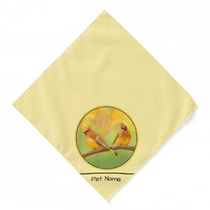 Cedar Waxwing Pair Painting Original Wild Bird Art Bandana
