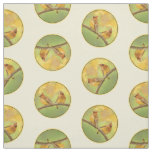 Cedar Waxwing Pair Painting Original Wild Bird Art Fabric