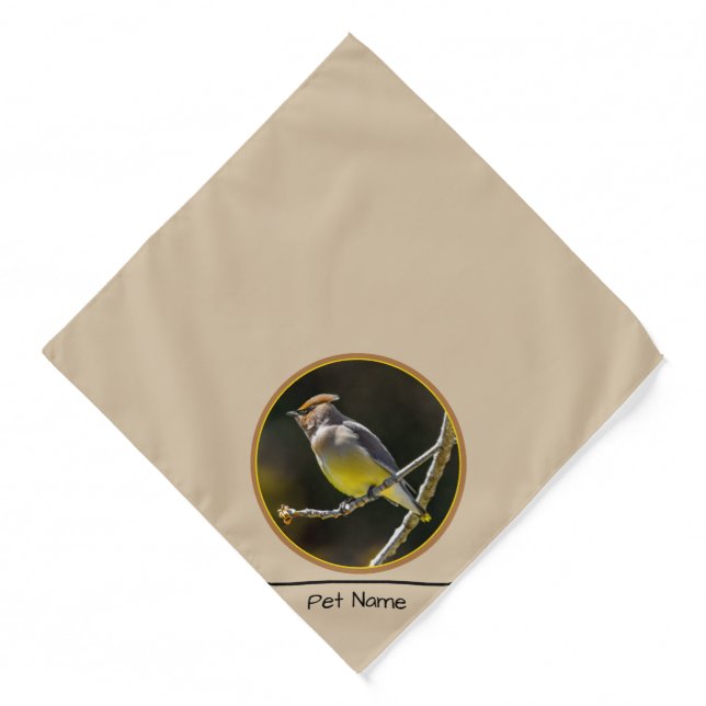Cedar Waxwing Songbird Original Wild Bird Photo Bandana (Front)