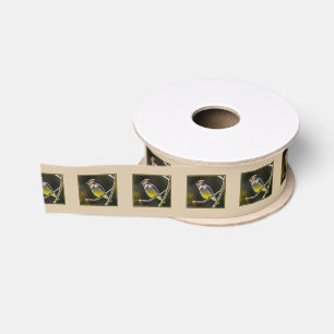 Cedar Waxwing Songbird Original Wild Bird Photo Grosgrain Ribbon