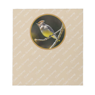 Cedar Waxwing Songbird Original Wild Bird Photo Notepad