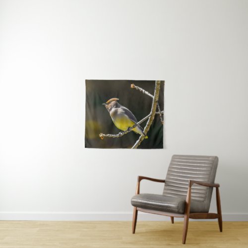 Cedar Waxwing Songbird Original Wild Bird Photo Tapestry