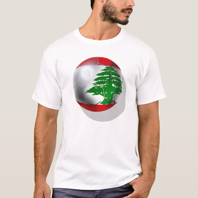 Cedars Lebanon soccer football team flag ball T-Shirt (Front)