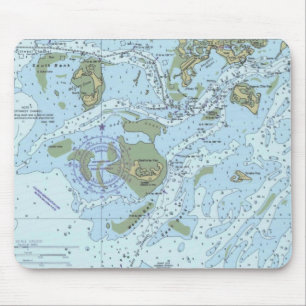 Ceder Keys Florida Nautical chart Mouse Pad