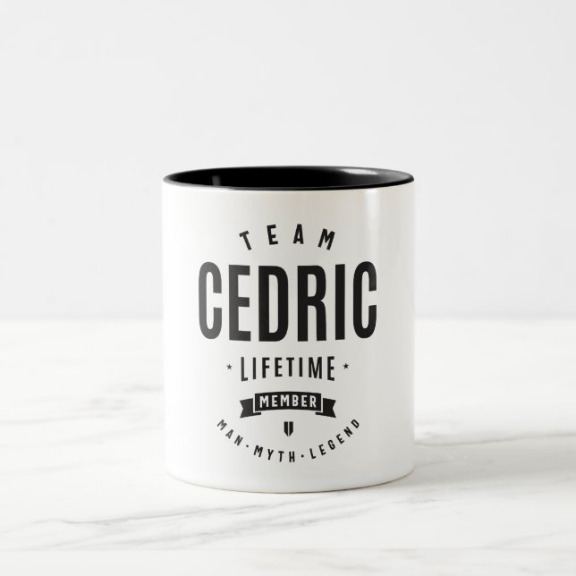 Cedric Lifetime Member Personalized Name Cedric Two-Tone Coffee Mug (Center)