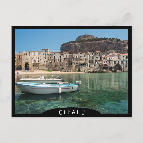 Cefalu coast town in Sicily Postcard