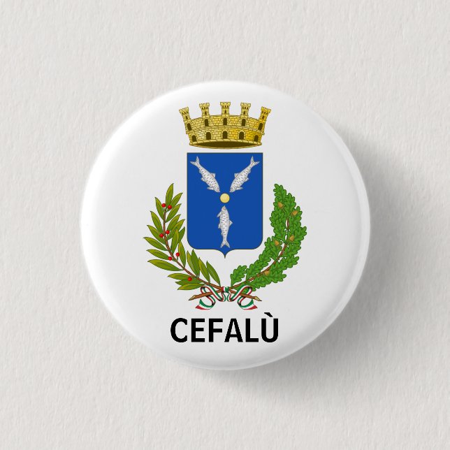 Cefalù coat of arms - Sicily Button (Front)