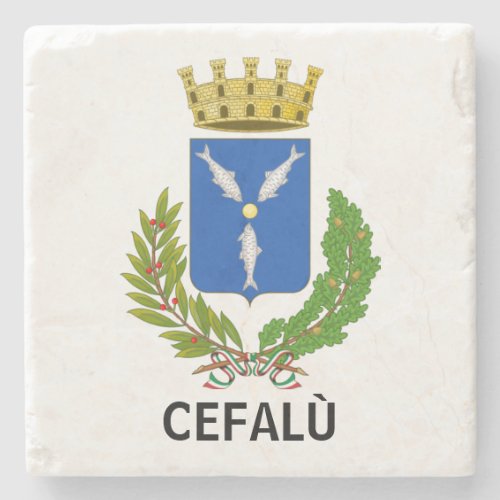 Cefal coat of arms _ Sicily Stone Coaster