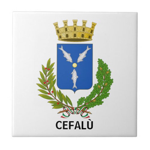 Cefal coat of arms _ Sicily Tote Bag Ceramic Tile