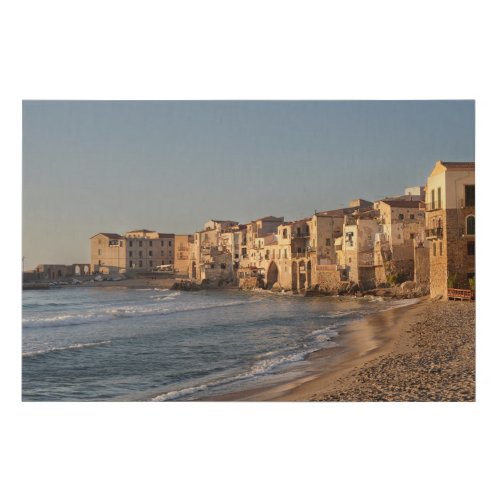 Cefalu seaside town in Sicily Faux Canvas Print