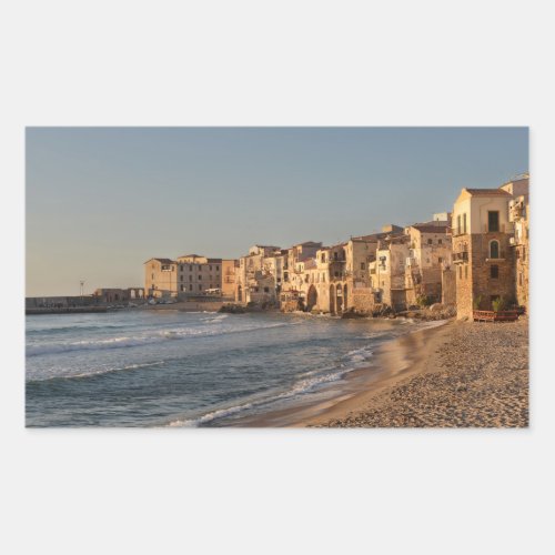 Cefalu seaside town in Sicily Rectangular Sticker