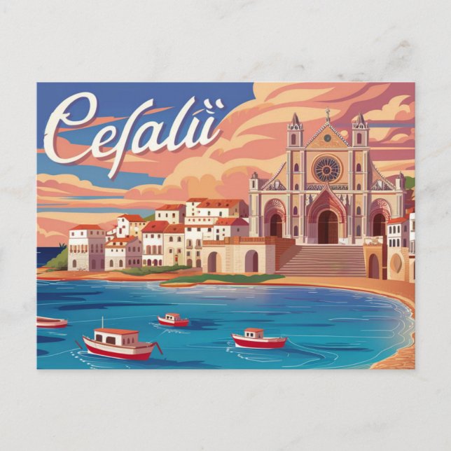 Cefalu, Sicily, Italy  Postcard (Front)
