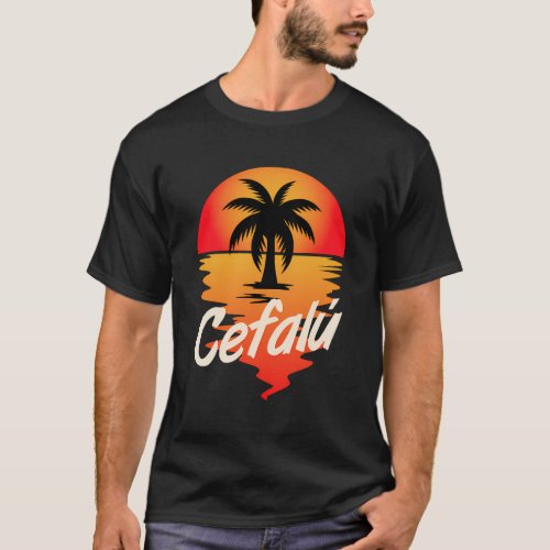 Cefalu Sicily Travel Vacation Beach T_Shirt