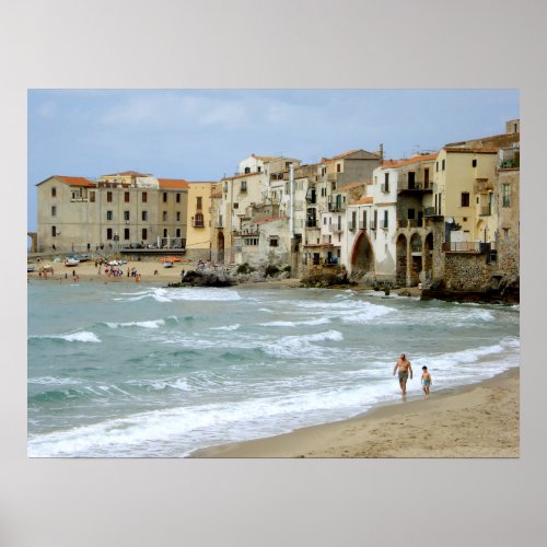 Cefal Sicily Waterfront Poster