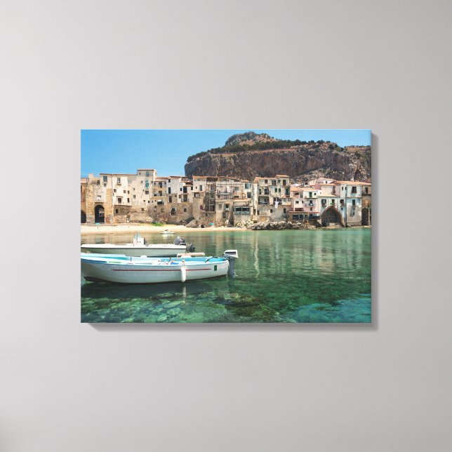 Cefalu town in Sicily Canvas Print (Front)