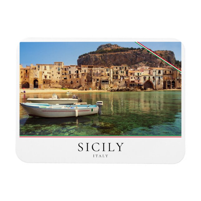 Cefalu town in Sicily in Italy Magnet (Horizontal)