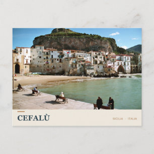 Cefalù Waterfront and La Rocca Sicily Postcard