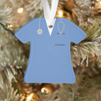 Ceil Blue Personalized Medical Scrubs Novelty Ornament