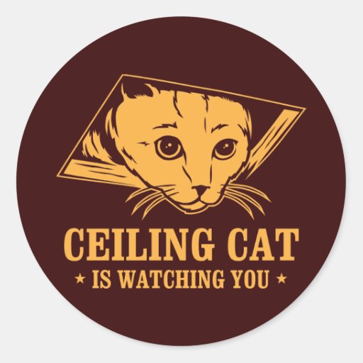 Ceiling Cat is Watching You Classic Round Sticker | Zazzle