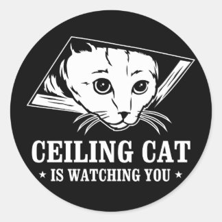 Ceiling Cat is Watching You Classic Round Sticker