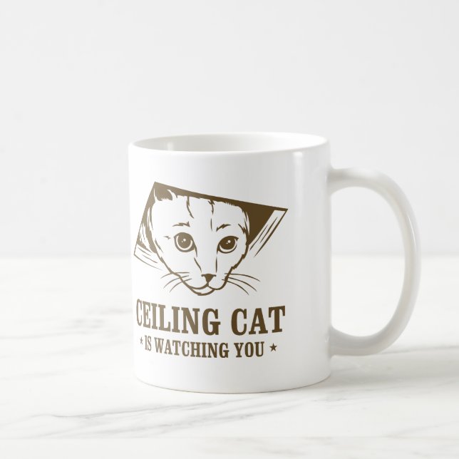 Ceiling Cat is Watching You Coffee Mug (Right)