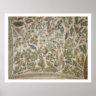 Ceiling decoration with flowers and birds (mosaic)