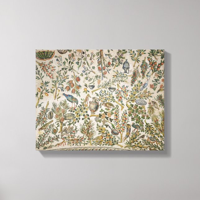 Ceiling decoration with flowers and birds (mosaic) canvas print (Front)