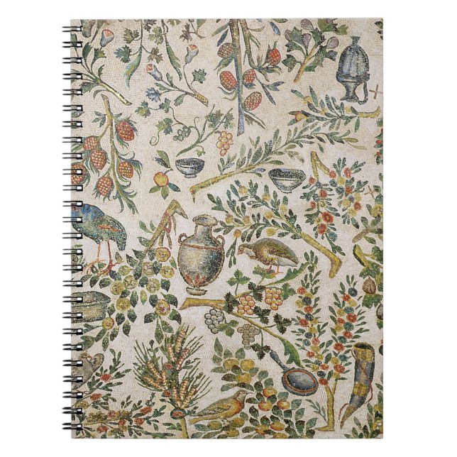 Ceiling decoration with flowers and birds (mosaic) notebook (Front)