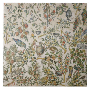 Ceiling decoration with flowers and birds (mosaic) tile