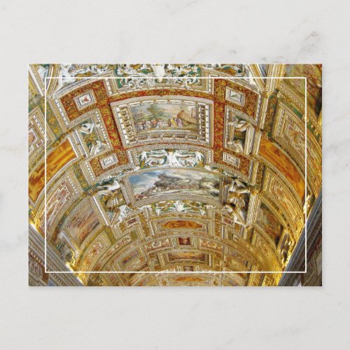 Ceiling in The Gallery of Maps Vatican Museums Postcard