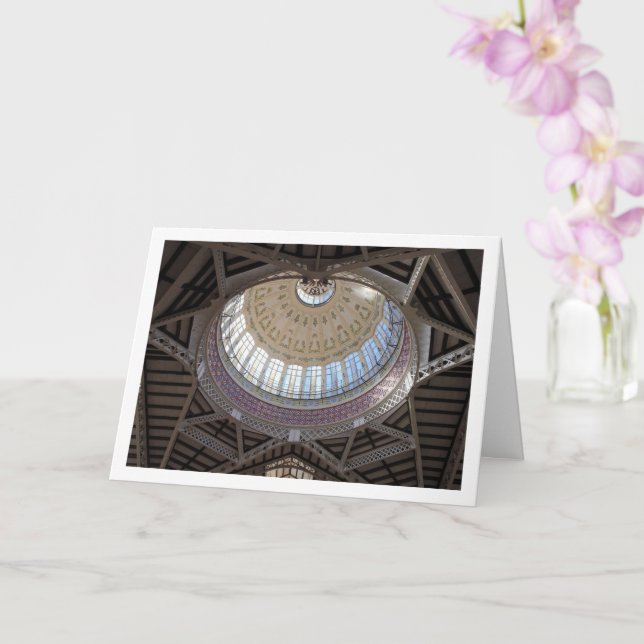 Ceiling of the Mercado Central, Valencia, España Card (Orchid)