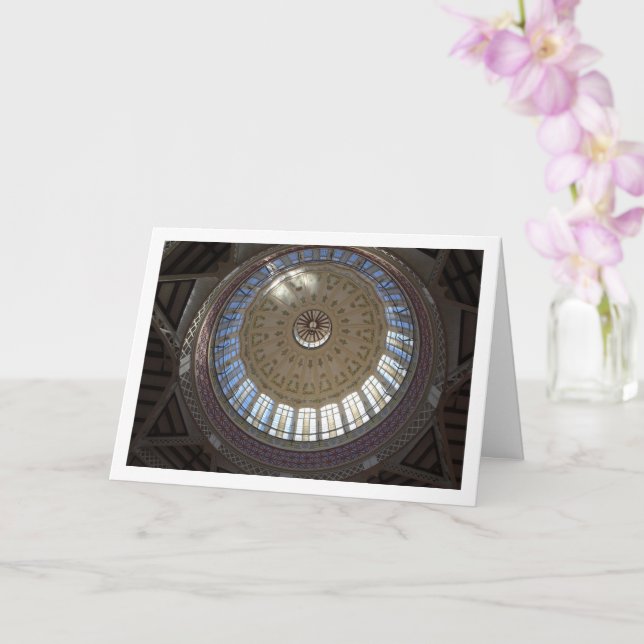 Ceiling of the Mercado Central, Valencia, España Card (Orchid)