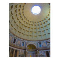 Ceiling of the Pantheon in Rome, Italy. Postcard