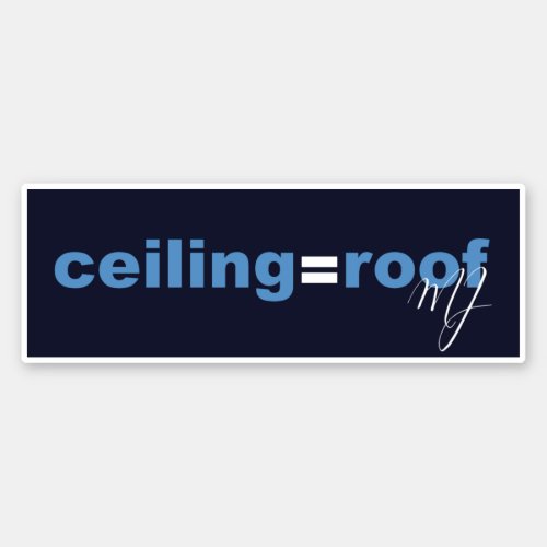 Ceiling  Roof MJ Carolina Blue  White Navy Sticker