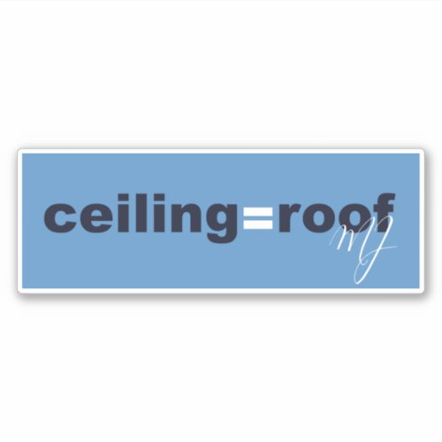 Ceiling  Roof MJ Navy  White Carolina Blue Sticker