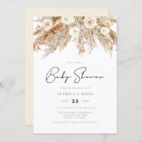 CEIRA Bohemian Desert Pampas Grass Baby Shower Invitation