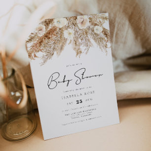 CEIRA Bohemian Desert Pampas Grass Baby Shower Invitation