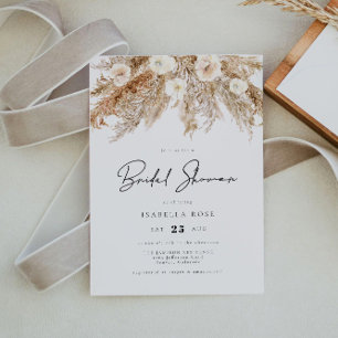 CEIRA Bohemian Desert Pampas Grass Bridal Shower Invitation