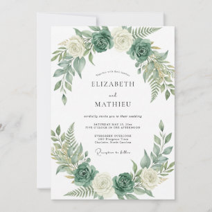 Celadon Fern Eucalyptus Wedding Invitation